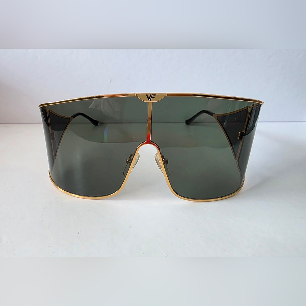 Vintage Frames Co Oversized Shield Sunglasses VF Logo Sample New - Picture 4 of 5